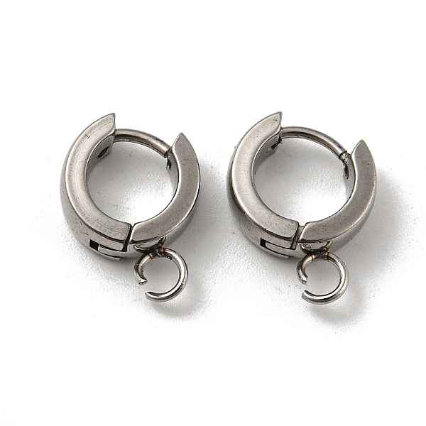 

PandaHall 201 Stainless Steel Huggie Hoop Earrings Findings, with Vertical Loop, with 316 Surgical Stainless Steel Earring Pins, Ring...