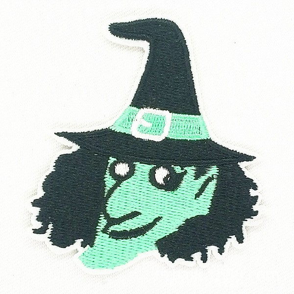 PandaHall Computerized Embroidery Cloth Iron on/Sew on Patches, Costume Accessories, Witch, Aquamarine, 7.2x6.6cm Cloth Human Green