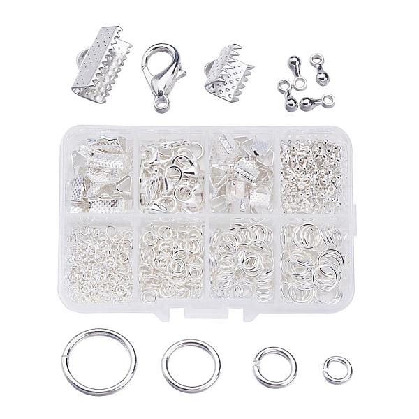 

PandaHall 1Box Jewelry Findings 20PCS Alloy Lobster Claw Clasps, 45PCS Iron Ribbon Ends, 40g Brass Jump Rings, 10g Alloy Teardrop End Pieces...