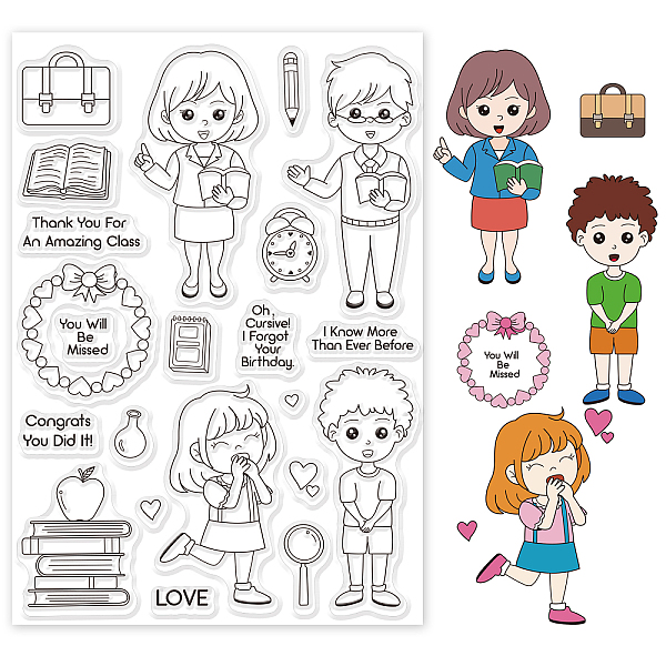 

PandaHall PVC Plastic Stamps, for DIY Scrapbooking, Photo Album Decorative, Cards Making, Stamp Sheets, Human Pattern, 16x11x0.3cm Plastic...