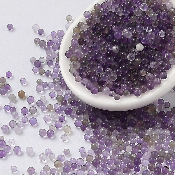 

PandaHall Natural Amethyst Beads, No Hole, Round, 1.2~1.5mm Amethyst Round