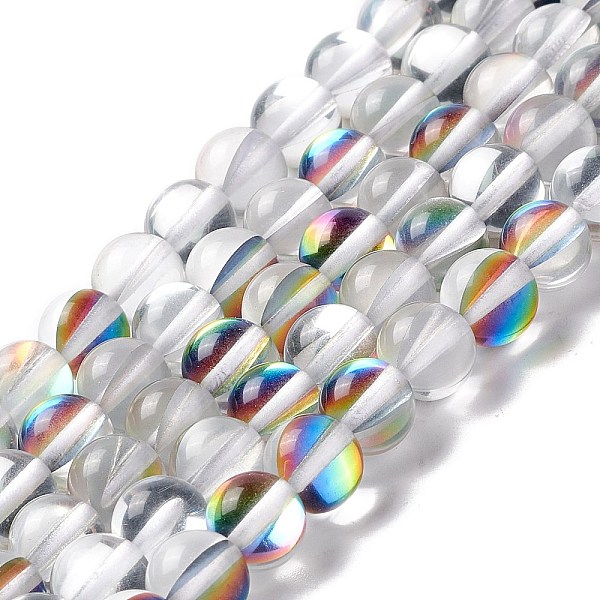 

PandaHall Synthetic Moonstone Beads Strands, Round, WhiteSmoke, 8mm, Hole: 1mm, about 48pcs/strand, 14.57''~15.35''(37~39cm) Moonstone Round..., White