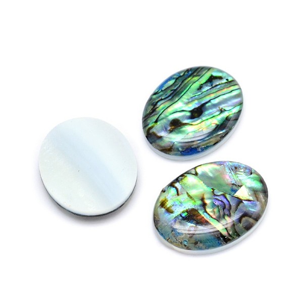 

PandaHall Paua Shell Oval Cabochons, Colorful, 24.5~25x19~19.5x3.5~4mm Paua Shell Oval