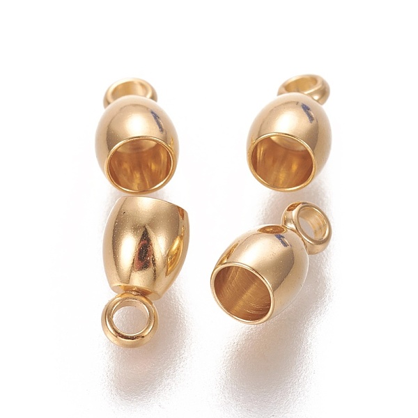 

PandaHall 201 Stainless Steel Cord Ends, End Caps, Barrel, Golden, 8x4.5mm, Hole: 1.6mm, Inner Diameter: 3mm 201 Stainless Steel