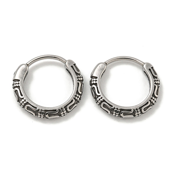 

PandaHall 316 Surgical Stainless Steel Hoop Earrings, Ring, Antique Silver, 14.5x2.5mm 316 Surgical Stainless Steel Ring