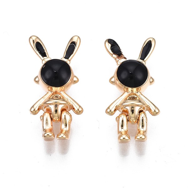 

PandaHall Brass Micro Pave Clear Cubic Zirconia Pendants, with Black Enamel, Nickel Free, Rabbit, Real 18K Gold Plated, 17x8x5mm, Hole...