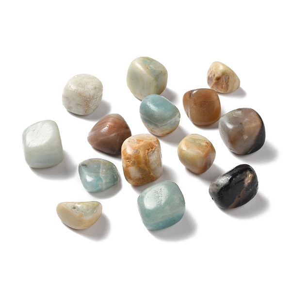 

PandaHall Natural Flower Amazonite Beads, No Hole, Nuggets, Tumbled Stone, Healing Stones for 7 Chakras Balancing, Crystal Therapy...