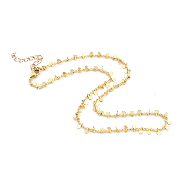 

PandaHall Brass Curb Chain Necklaces, with Brass Flat Round Charms and 304 Stainless Steel Lobster Claw Clasps, Golden, 15.94 inch(40.5cm)...