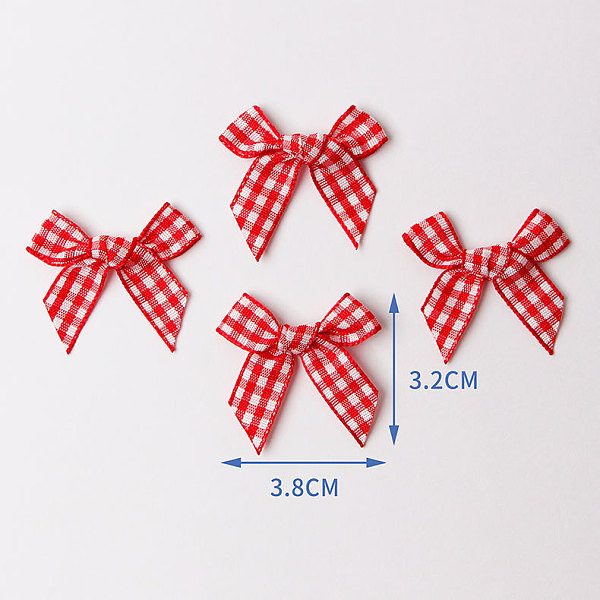 

PandaHall Handmade Woven Costume Accessories, Tartan Pattern Polyester Ribbon Bowknot, Red, 30~32x35~38x5~6mm Polyester Bowknot Red