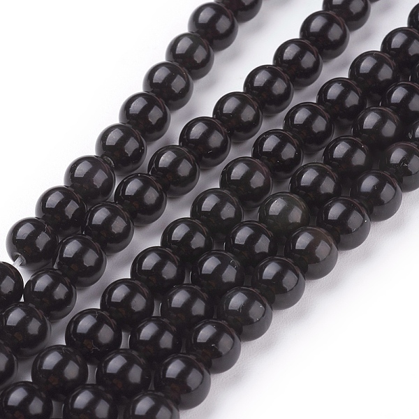 

PandaHall Natural Obsidian Beads Strands, Round, Grade AA, Black And Colorful, 6mm, Hole: 1mm, about 65pcs/strand, 15.7 inch Obsidian Round...