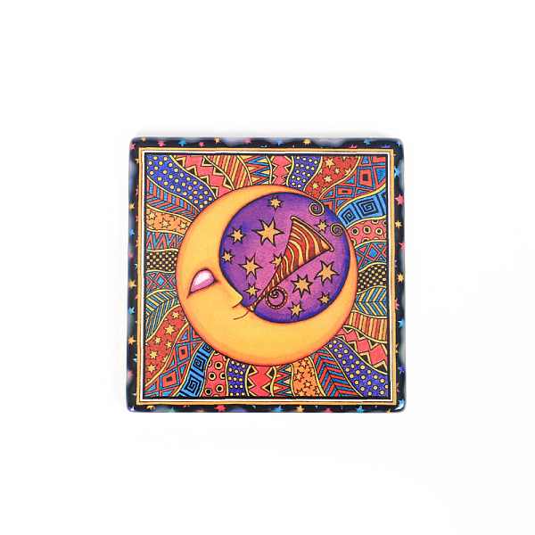 

PandaHall Porcelain Cup Mats, Hot Pads Heat Resistant, Square with Moon Art Pattern, Colorful, 93.5x93.5mm Porcelain Square