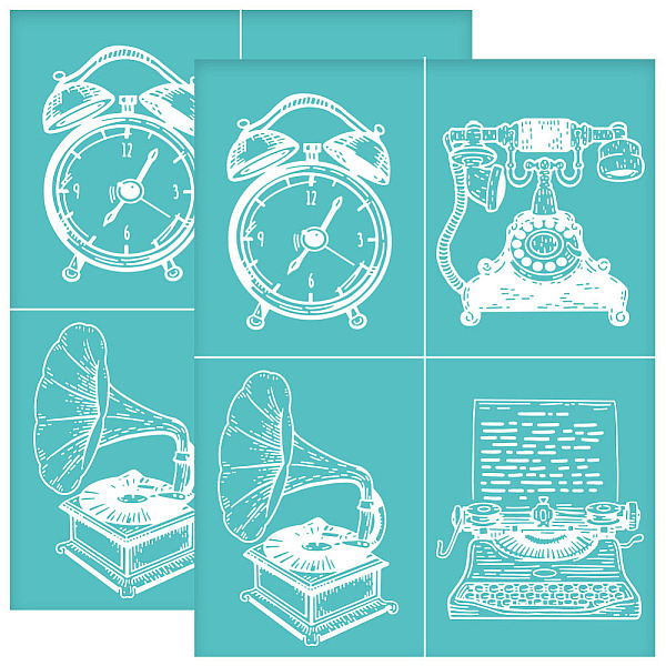 

PandaHall Self-Adhesive Silk Screen Printing Stencil, for Painting on Wood, DIY Decoration T-Shirt Fabric, Turquoise, Clock, 280x220mm...