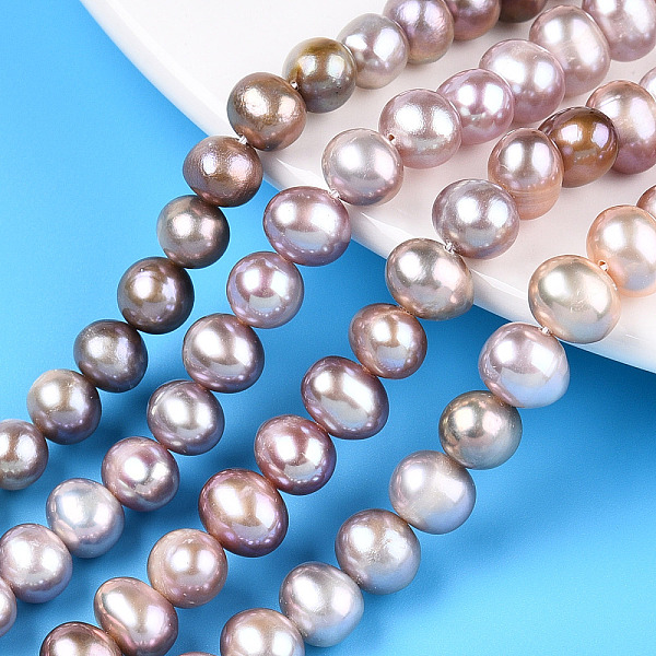 

PandaHall Natural Cultured Freshwater Pearl Beads Strands, Potato, Plum, 6.5~7.5mm, Hole: 0.6mm, about 55~56pcs/strand, 14.57~14.76 inch..., Purple