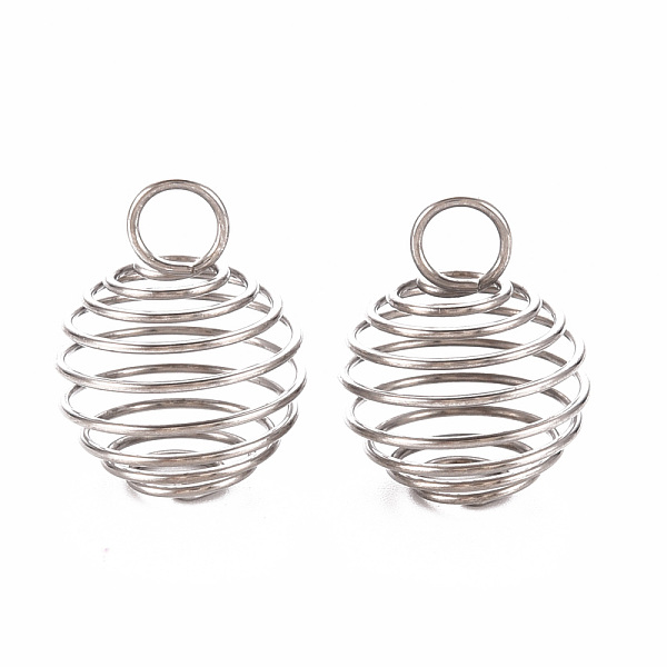 

PandaHall 304 Stainless Steel Wire Pendants, Spiral Bead Cage Pendants, Round, Stainless Steel Color, 15~16x14mm, Hole: 4~5mm 304 Stainless...