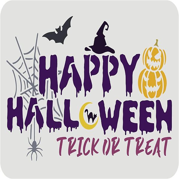 

PandaHall FINGERINSPIRE Happy Halloween Wicked Stencil, 29.7x21cm Trick Or Treat Reusable Mylar Stencil Template for Painting Crafts and...