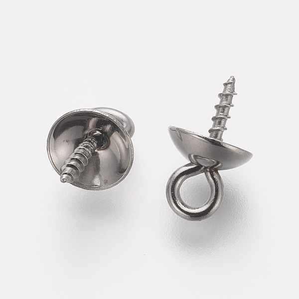 

PandaHall 201 Stainless Steel Screw Eye Pin Peg Bails, For Half Drilled Beads, Stainless Steel Color, 10x5mm, Hole: 1.5mm, Pin: 1mm 201...