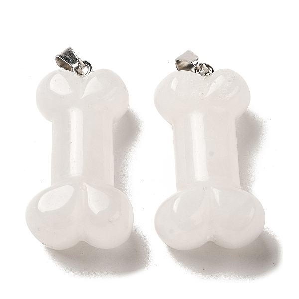 

PandaHall Natural Quartz Crystal Pendants, Dog Bone Charms with Platinum Iron Snap on Bails, 36~37x19.5~21x11~12.5mm, Hole: 7x4mm Quartz...