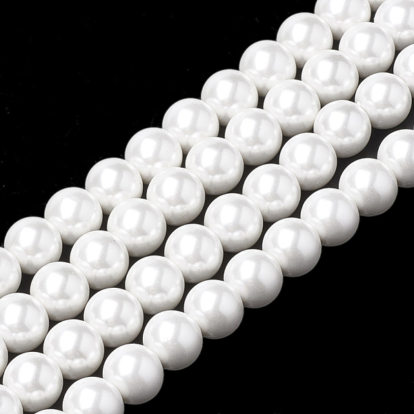 

PandaHall Shell Pearl Beads Strands, Round, White, 10~10.5mm, Hole: 1mm, about 39pcs/strand, 16.1 inch Shell Pearl Round White