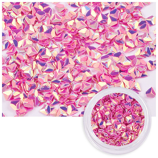 

PandaHall Laser Shining Nail Art Glitter, Manicure Sequins, DIY Sparkly Paillette Tips Nail, Diamond Shape, Camellia, 3.5x3.5x0.7mm, 1g/box..., Pink