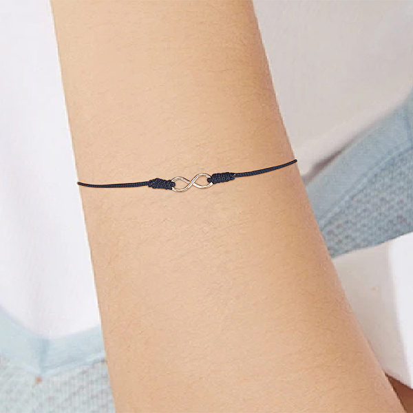1Pc Alloy Infinity Link Adjustable Cord Anklets