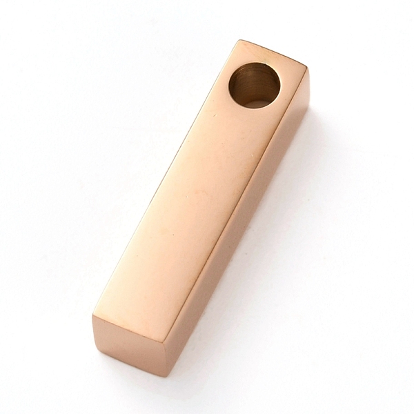 

PandaHall 304 Stainless Steel Pendant, Bar/Rectangle, Rose Gold, 20x5x5mm, Hole: 3mm 304 Stainless Steel Rectangle