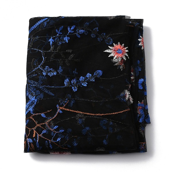 

PandaHall Polyester Organza Fabric, Embroidery Flower Pattern Tulle Mesh Fabric, for DIY Evening Dress, Skirt Bridal Dress, Blue, 1300x0.1mm...