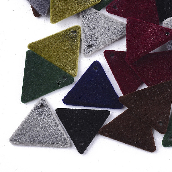 

PandaHall Flocky Acrylic Pendants, Triangle, Mixed Color, 18x21x2mm, Hole: 1.5mm Acrylic Triangle Multicolor