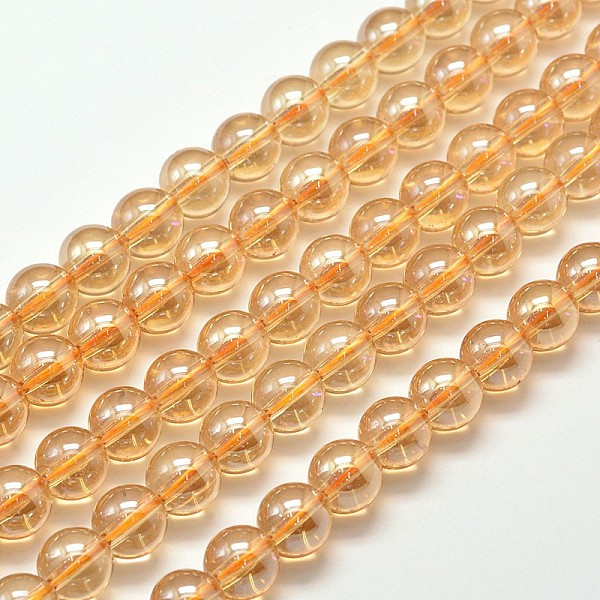 Electroplated Synthetic Quartz Bead Strands