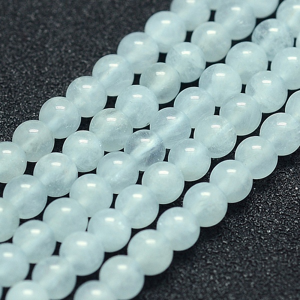 

PandaHall Natural Aquamarine Beads Strands, Grade A, Round, 4mm, Hole: 1mm, about 94pcs/strand, 15.5 inch(39.5cm) Aquamarine Round