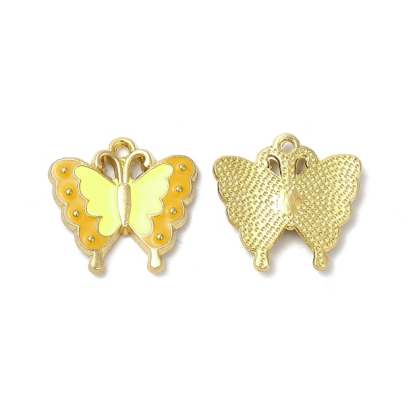 

PandaHall Alloy Enamel Pendants, Cadmium Free & Nickel Free & Lead Free, Golden, Butterfly Charm, Champagne Yellow, 17x18x2.5mm, Hole: 1.2mm...