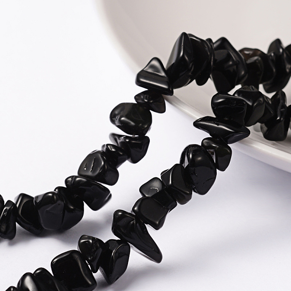 Natürlichen Obsidian Chip Bead Stränge