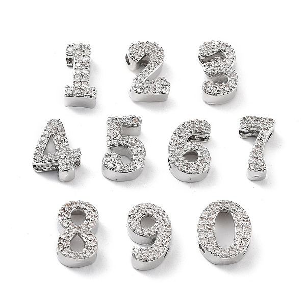 

PandaHall Rack Plating Brass Micro Pave Cubic Zirconia Multi-Strand Links, Cadmium Free & Lead Free, Long-Lasting Plated, Number, Platinum..., Clear