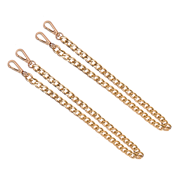 

PandaHall Bag Strap Chains, with Aluminum Curb Link Chains and Alloy Swivel Clasps, Mixed Color, 40cm Aluminum