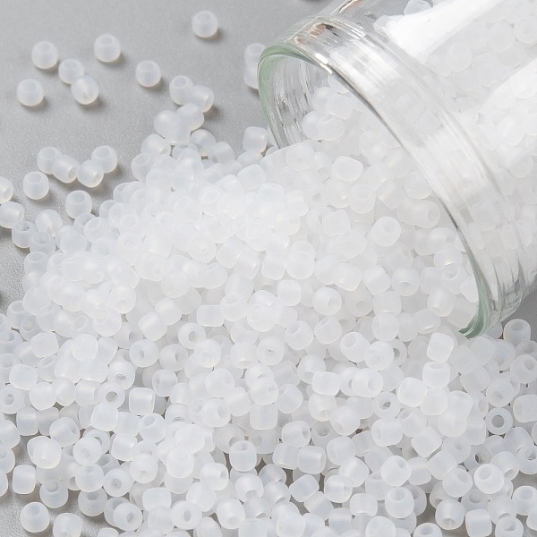 

PandaHall TOHO Round Seed Beads, Japanese Seed Beads, Frosted, (141F) Ceylon Frost Snowflake, 11/0, 2.2mm, Hole: 0.8mm, about 5555pcs/50g..., White