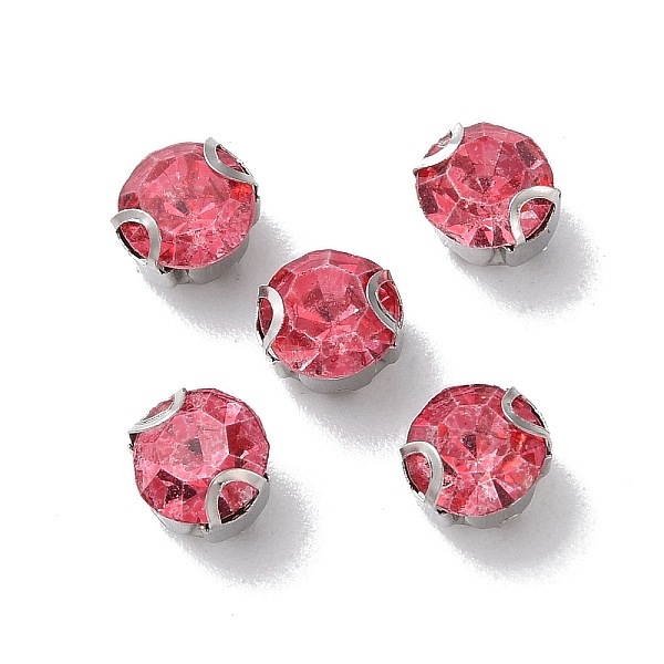 

PandaHall Round Sew on Rhinestone, Multi-strand Links, Glass Rhinestone, with Stainless Steel Prong Settings, Garments Accessories, Faceted..., Red