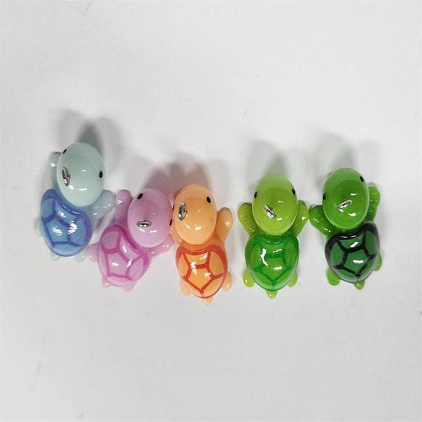 PandaHall 50Piece 5 Styles Opaque Resin Pendant Turtle Resin Pendant DIY Decorative Accessories, Mixed Color, 33x20.5mm, Hole: 2mm...