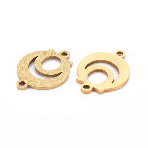 

PandaHall 201 Stainless Steel Link Connectors, Textured, Laser Cut, Moon, Golden, 19x14.5x1mm, Hole: 1.6mm 201 Stainless Steel Moon