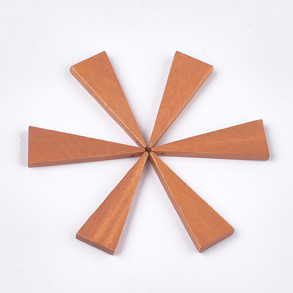 

PandaHall Painted Wood Pendants, Triangle, Coral, 39.5x14x4mm, Hole: 1mm Wood Triangle Red