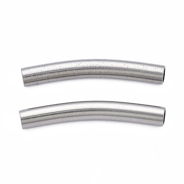 

PandaHall 201 Stainless Steel Beads, Curve Tube, Stainless Steel Color, 30x6x4mm, Hole: 3mm 201 Stainless Steel Tube