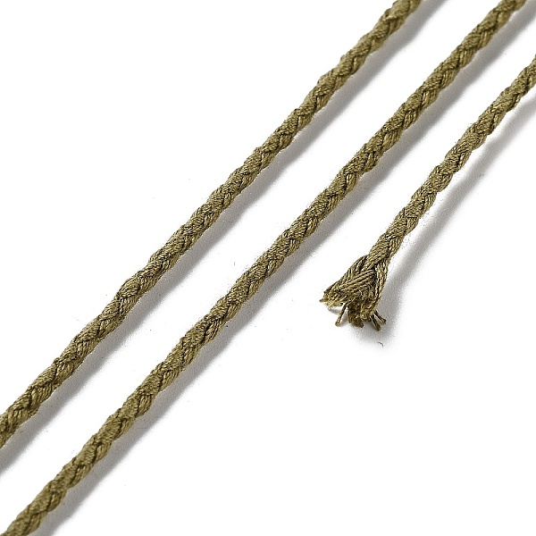 

PandaHall 20M Polyester Braided Cord for Jewelry Making, Round, Olive, 2mm, about 21.87 Yards(20m)/Roll Polyester Green