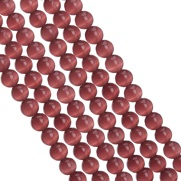 

PandaHall ARRICRAF Cat Eye Beads, Round, Purple, 8mm, Hole: 1mm, about 15.5 inch/strand, about 49pcs/strand, 3strands/Box Glass Round Purple