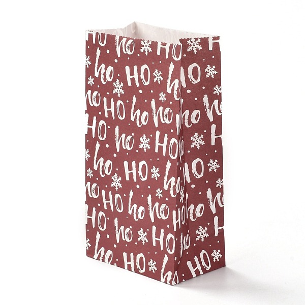 

PandaHall Christmas Theme Rectangle Paper Bags, No Handle, for Gift & Food Package, Word, 12x7.5x23cm Paper Word