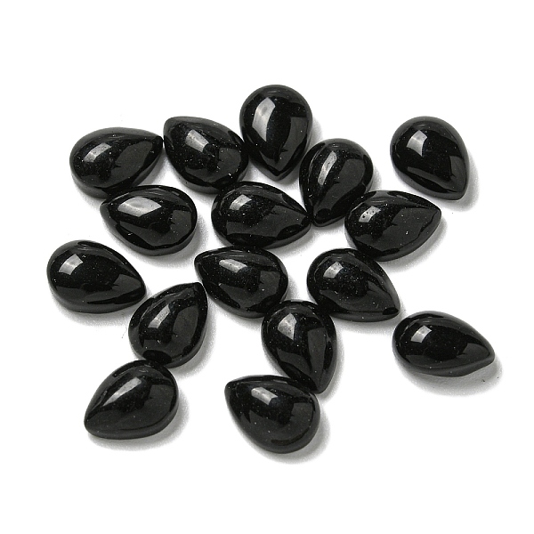 

PandaHall Natural Black Stone Cabochons, Teardrop, 8x6x3mm Black Stone Teardrop