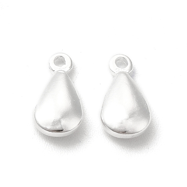 

PandaHall Brass Charms, Cadmium Free & Lead Free, Teardrop Charm, 925 Sterling Silver Plated, 9x5x2mm, Hole: 1mm Brass Teardrop