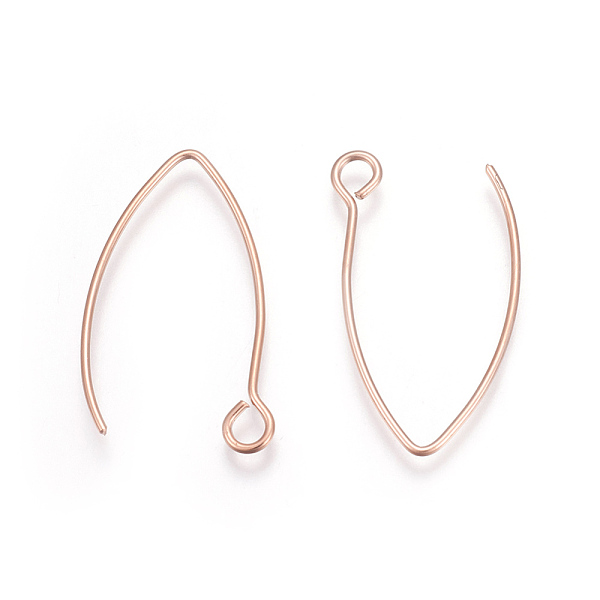 

PandaHall Ion Plating(IP) 304 Stainless Steel Earring Hooks, with Horizontal Loop, Rose Gold, 26x15.5mm, Hole: 2.5mm, 20 Gauge, Pin: 0.8mm...