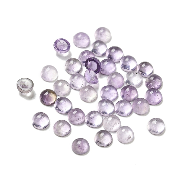 

PandaHall Natural Amethyst Cabochons, Half Round, 3x1.5mm Amethyst Half Round