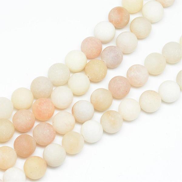 

PandaHall Natural White Jade Bead Strands, Dyed, Frosted, Round, Moccasin, 8~9mm, Hole: 1mm, about 46~48pcs/strand, 14.9 inch White Jade..., Orange
