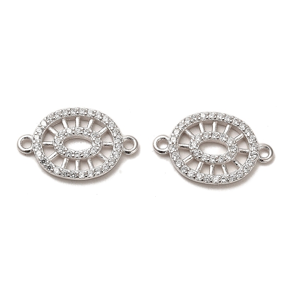 

PandaHall 925 Sterling Silver Connector Charms, with Clear Cubic Zirconia, Oval, Real Platinum Plated, 12x19x1.8mm, Hole: 1.4mm Sterling...