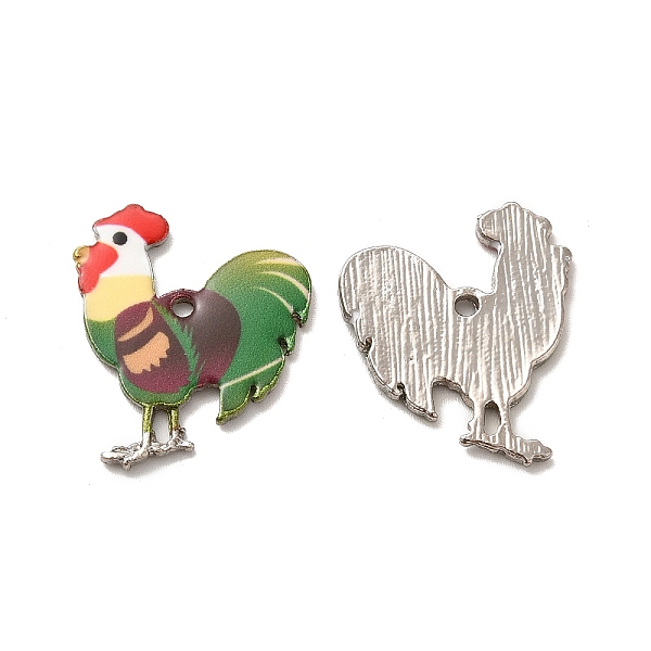 

PandaHall Alloy Enamel Pandants, Lead Free & Cadmium Free, Platinum, Rooster Charm, Green, 23x19.5x2mm, Hole: 1.6mm Alloy+Enamel Rooster...