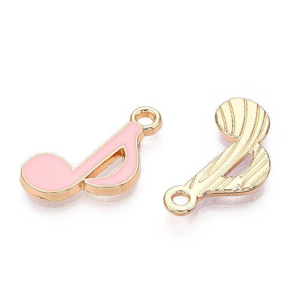 

PandaHall Alloy Pendants, with Enamel, Musical Note, Light Gold, Pink, 20x12x2mm, Hole: 1.8mm Alloy+Enamel Musical Note Pink